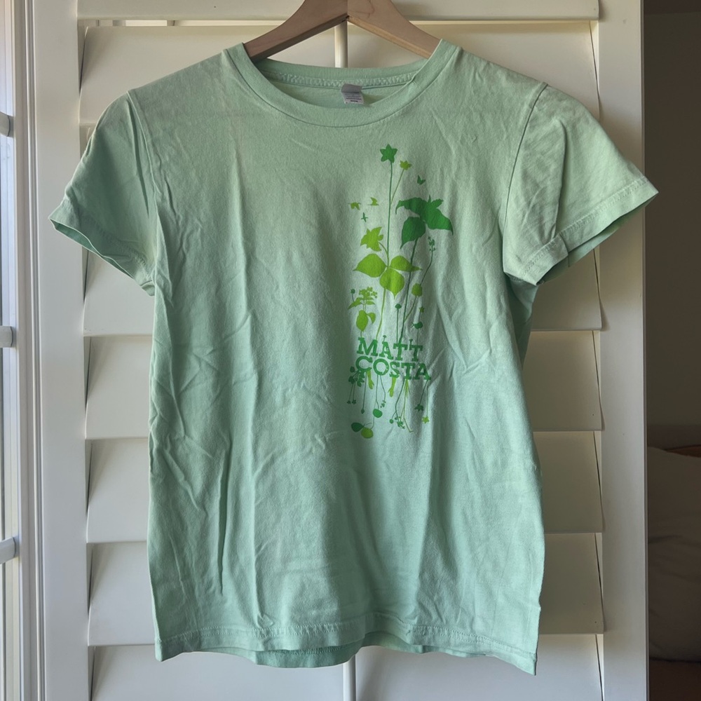 American Apparel Light Green Tee with “Matt Costa” screen printed graphic